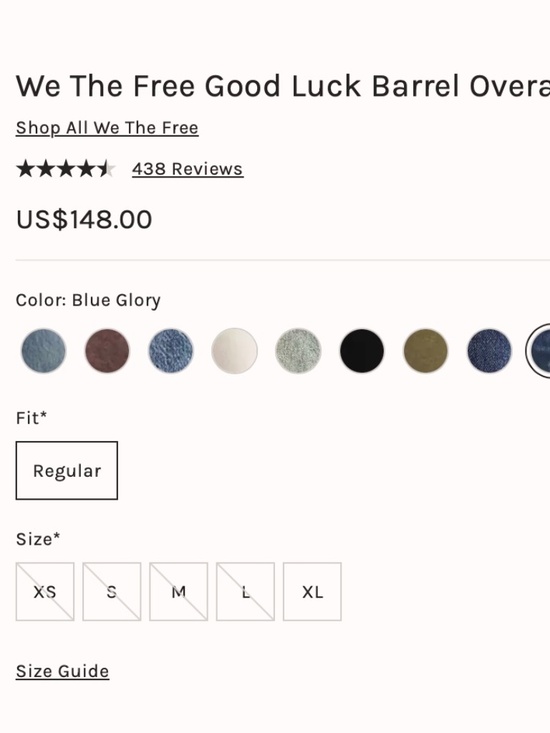 NWT Free People Good Luck Barrel Overalls in Blue Glory size L - Picture 4 of 11